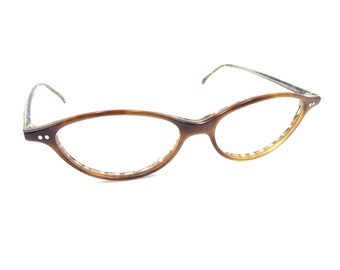 Tortoise Brown Leopard Print Oval Cat Eye Eyeglasses Frames 140 Designer Retro