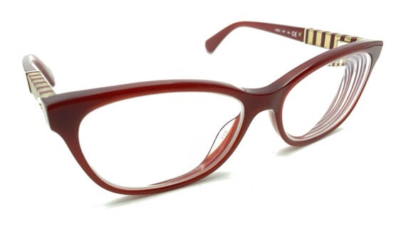 Kate Spade Diana LHF Red Gold Rectangle Eyeglasses Frames 140 Designer Women