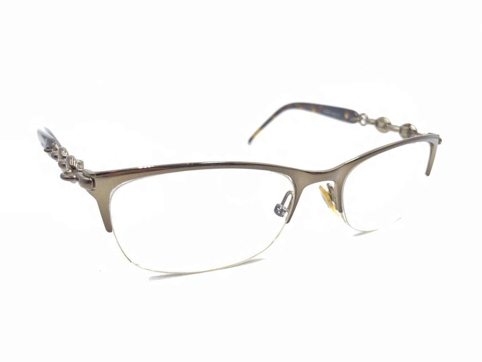 Gucci GG 4237 CBX Brown Tortoise Half Eyeglasses Frames 52-17 130 Italy Women