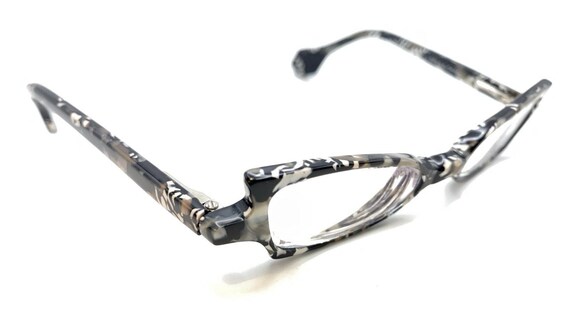 Baba-Loo F1 Black White Rectangle Eyeglasses Frames 41-19 125 Designer Girls