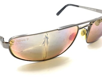 Revo 3014 080/63 Gray Metal Rectangle Wrap Sunglasses Frames 61-18 125 Italy