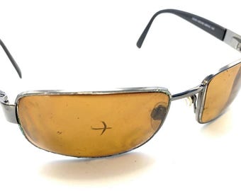 Revo 3043 080/65 Black Silver Metal Rectangle Sunglasses Frames 59-180 130 Italy