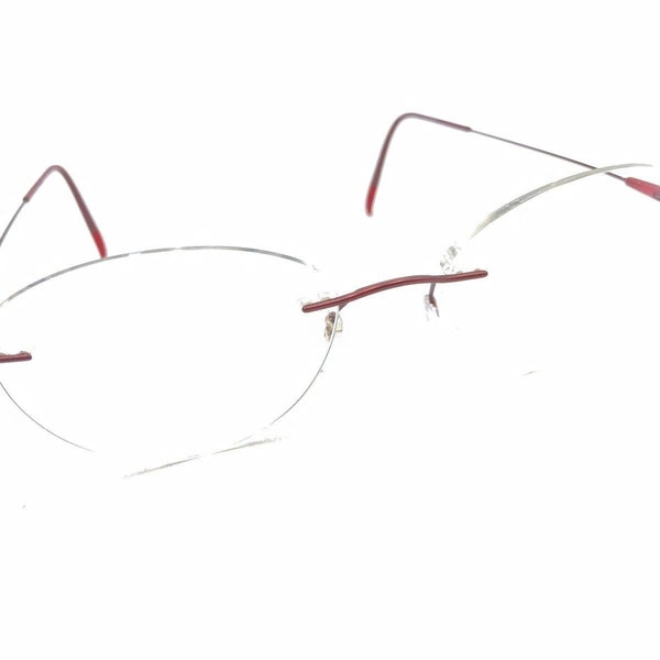 Silhouette 5500 70 3040 Titanium Red Rimless Eyeglasses Frames 19 150 Austria