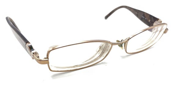 Versace Purple Silver Slim Rectangle Eyeglasses F… - image 1