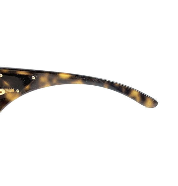 Prada Tortoise Brown Gold Shield Wrap Sunglasses … - image 9
