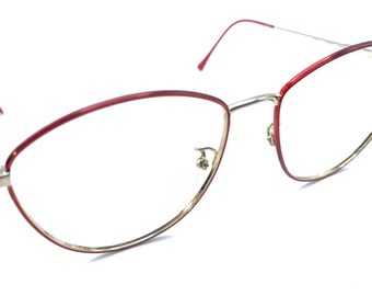 Tura glasses frames burgundy vintage Japan 56[]16 143 Tura Japan MOD 258 BLU 56-16-143 Red/gold Full Rim  main image 3