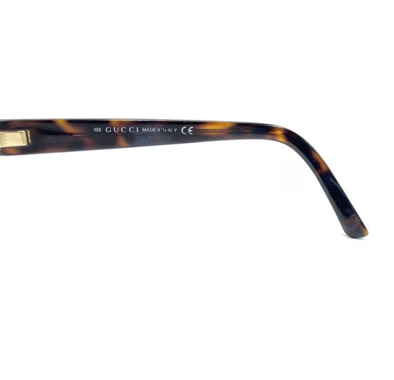 Gucci Gold Brown Tortoise Rectangle Eyeglasses Fr… - image 9