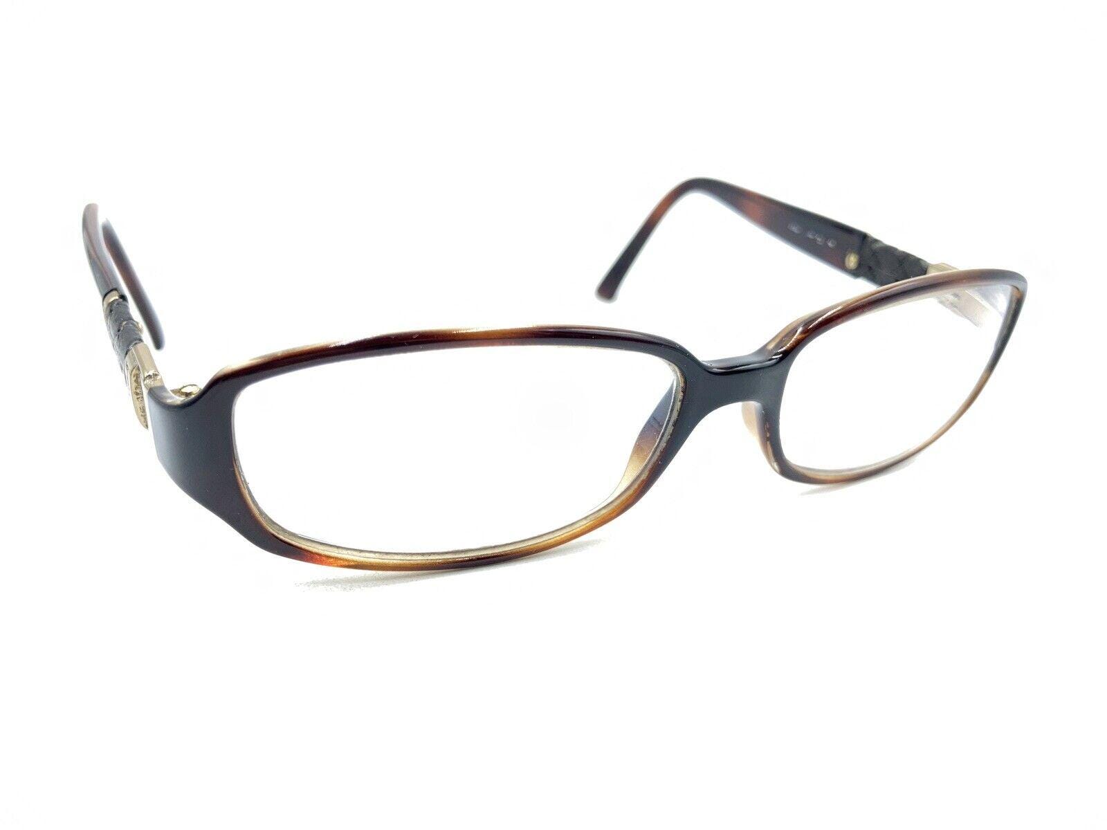 Fendi Cold Insert Brown Tortoise Rectangle Eyeglasses Frames 