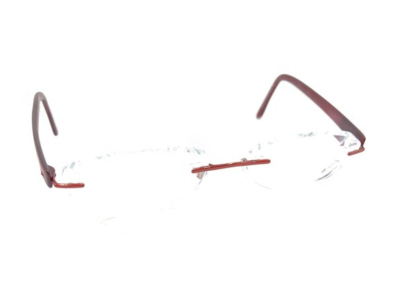 Silhouette 6701 45 6054 7608 Titanium Red Rimless Eyeglasses
