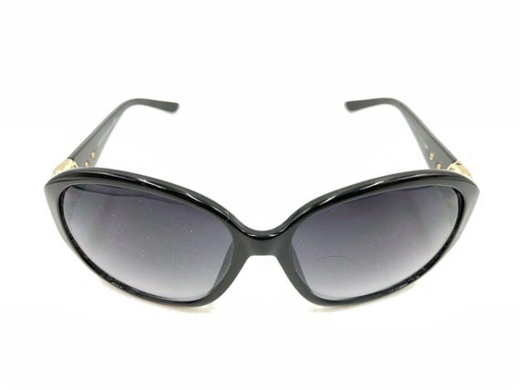 Gucci GG 3113/F/S D28JJ Black Gold Oversize Sunglasses Gray Lens