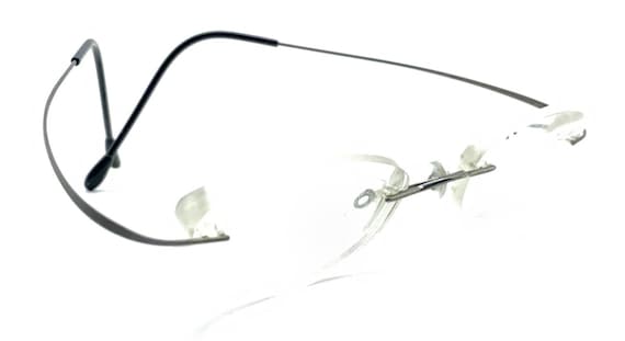 Silhouette Titanium Gunmetal Gray Black Oval Rimless 