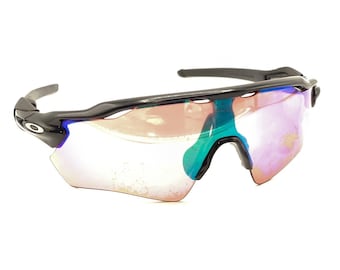 Oakley Radar EV OO9208-44 Black Half Rim Wrap Sunglasses Multicolor Lens 126 Men