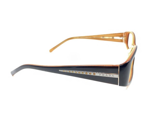 Prada VPR 10H 2BX-1O1 Black Silver Orange Eyeglas… - image 4