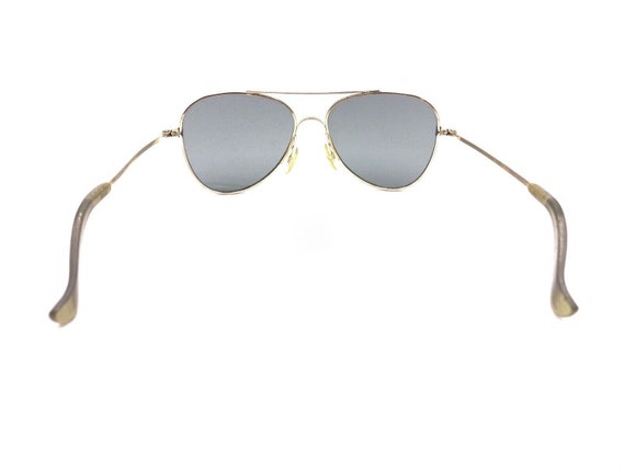 Gold Metal Aviator Sunglasses Gray Lens 140 USA D… - image 5