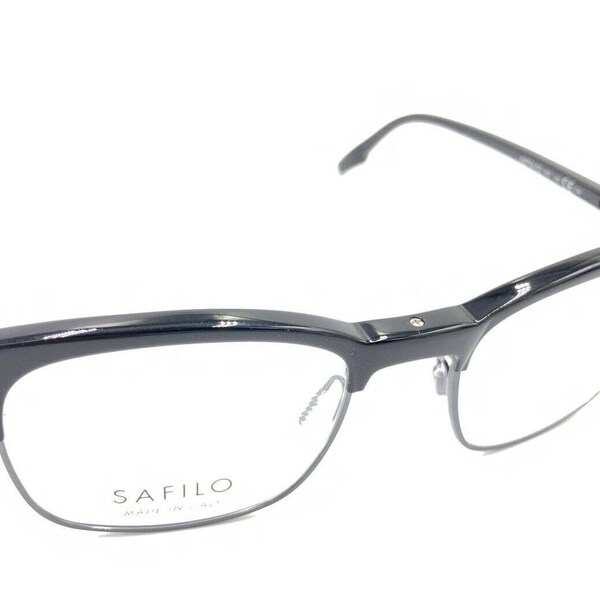 Safilo Aletta 02 807 Shiny Black Gunmetal Eyeglasses Frames 50-19 145 Italy