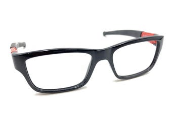 Monturas de gafas Oakley Marshal XS OY8005-0349 en negro pulido y rojo XS 49-15 128