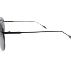 Óculos de sol grandes sem aro Maui Jim Black Metal, lentes cinza, designer masculino e feminino imagem 7