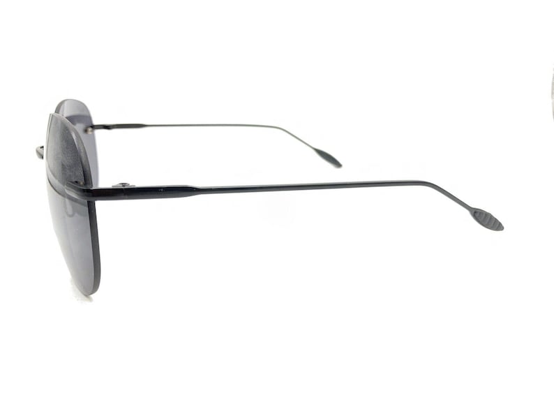 Óculos de sol grandes sem aro Maui Jim Black Metal, lentes cinza, designer masculino e feminino imagem 7