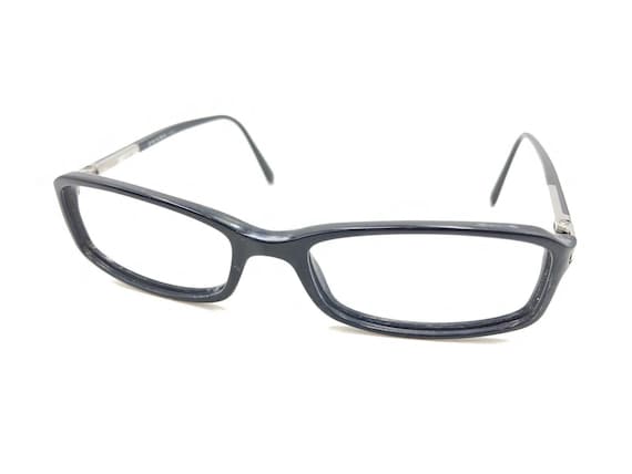 Prada Black Silver Rectangle Eyeglasses Frames 52… - image 8