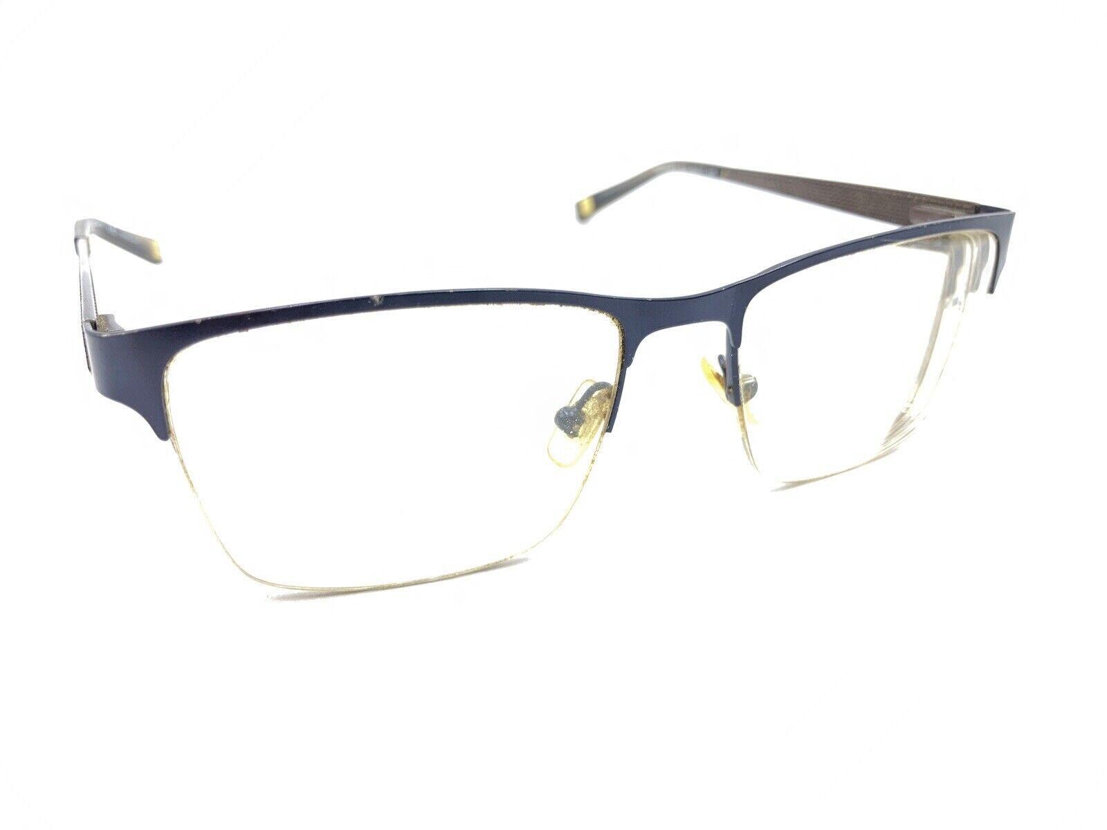 Marchon Nyc Cedar Street 412 Satin Blue Authentic Eyeglasses 53-17-140 Marchon NYC Uptown Berkeley 412 Dark Blue Half Rim  main image 3