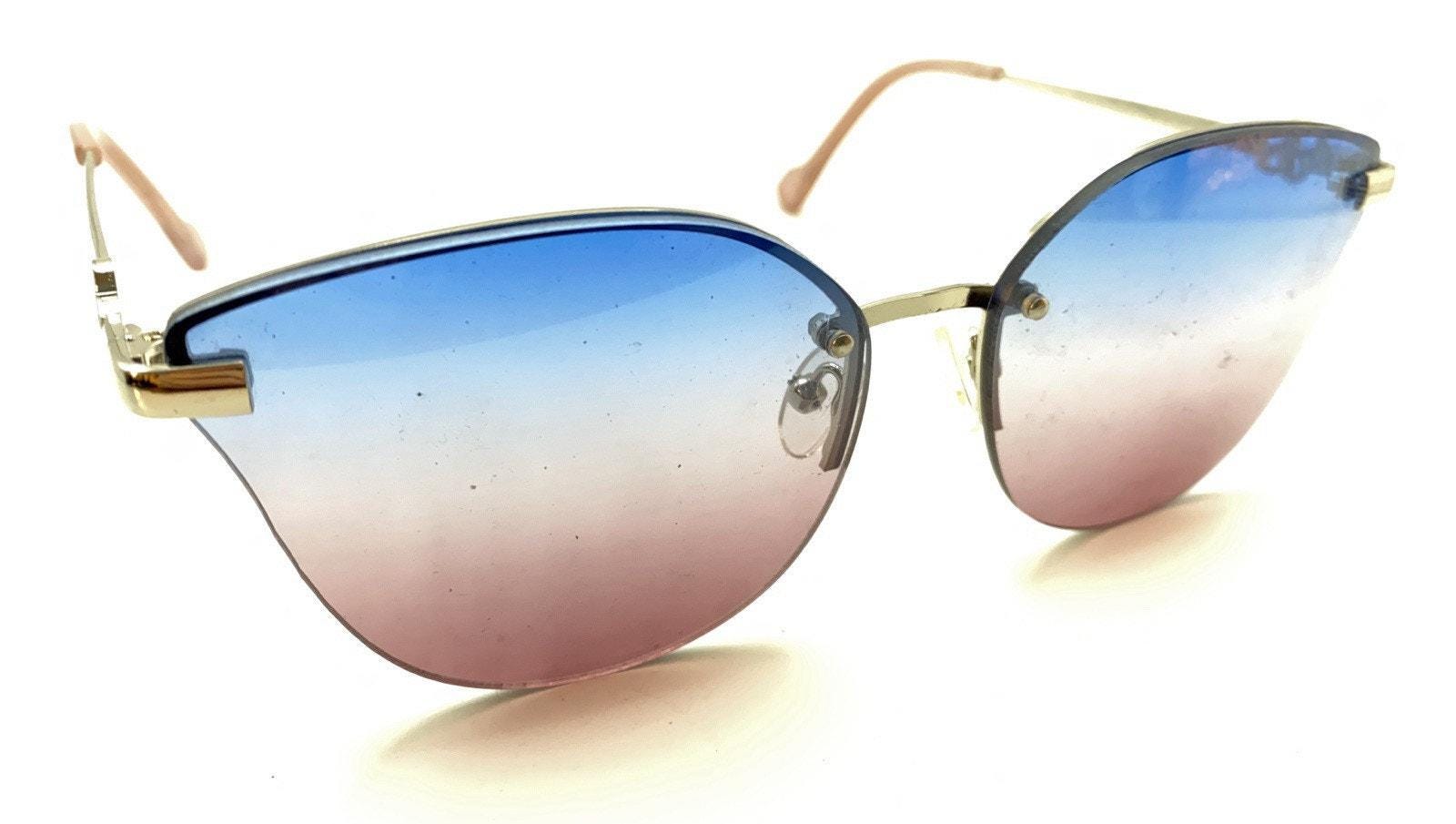 Jessica Simpson J5710 Silver Cat Eye Rimless Sunglasses 