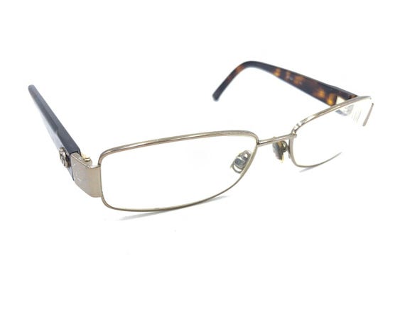Gucci Gold Brown Tortoise Rectangle Eyeglasses Fr… - image 1