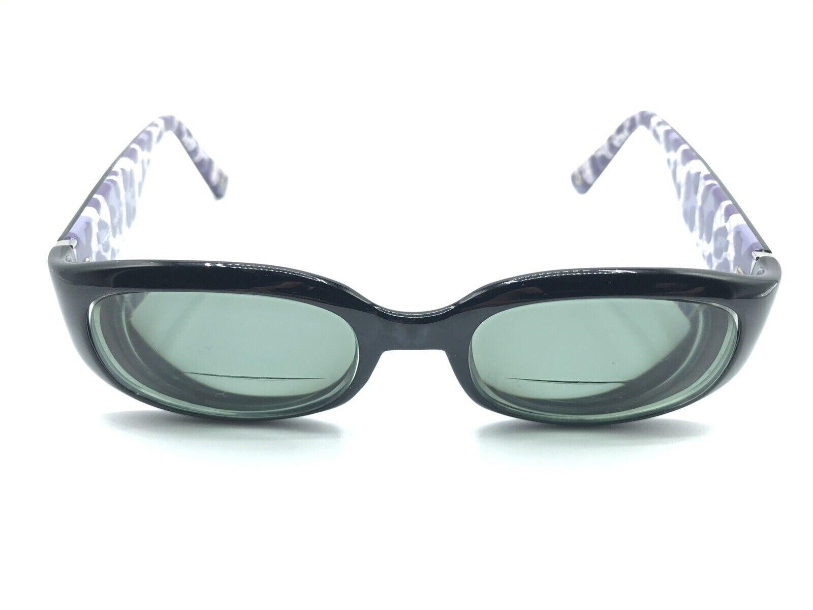 Coach Sadie S607 Brown Rectangle Sunglasses w/Case animal print inside Coach Sadie S607 Black Purple Rectangular Sunglasses Frames  main image 3