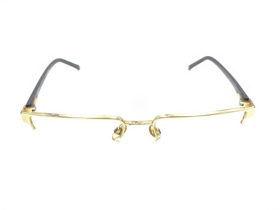 Chanel 2099 323 Gold Black Half Rim Eyeglasses Fr… - image 2
