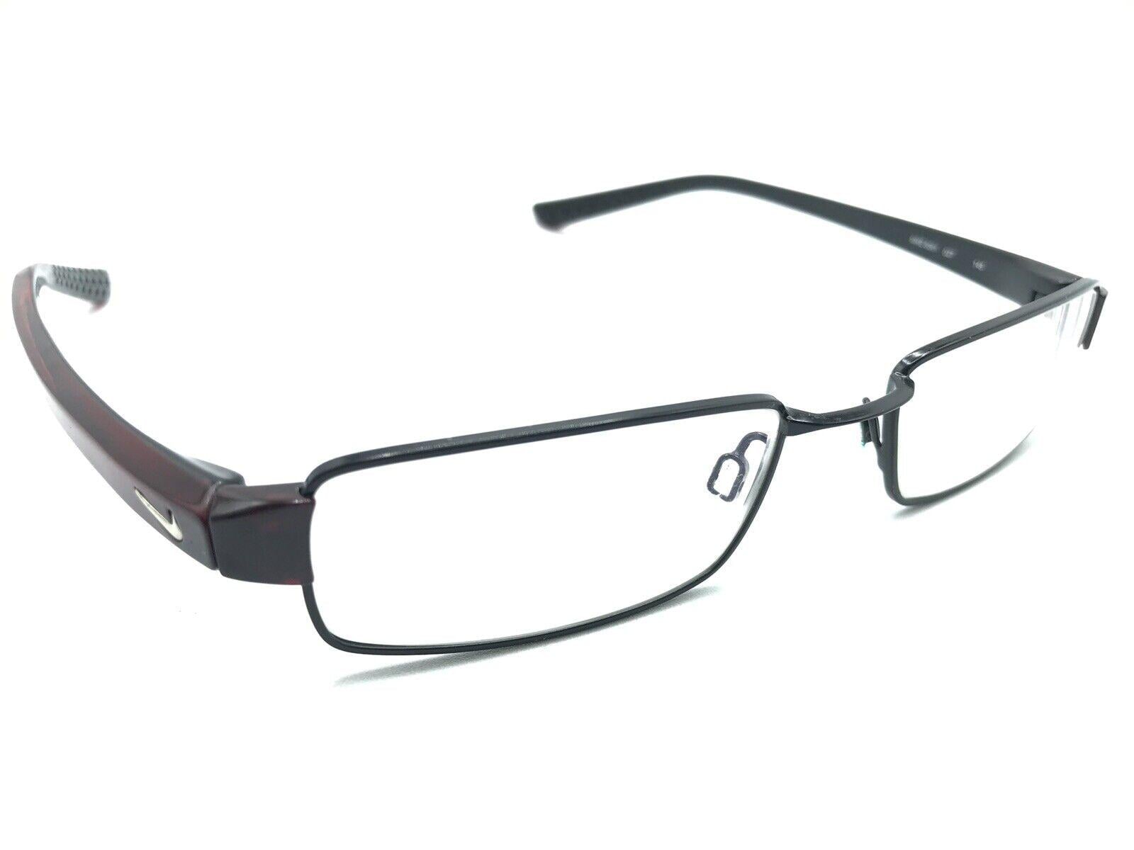 Nike 8061 027 Black Red Eyeglasses Rectangle Frames 50-18 145 Designer Men Women