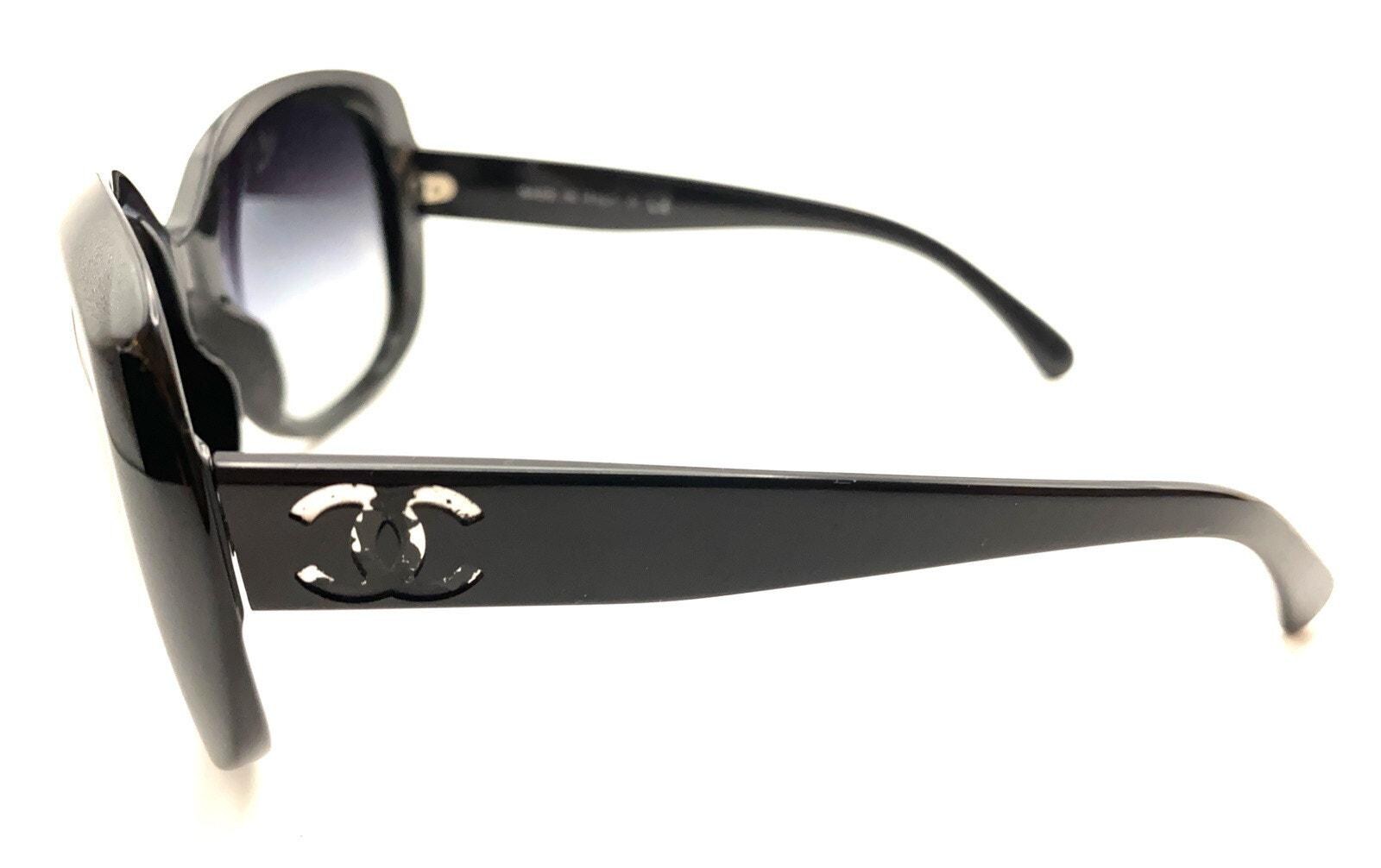 Chanel 5183 C.501/3c Black Oversized Wrap Sunglasses Black