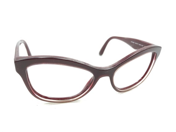 Prada VPR29R UAN-1O1 Dark Red Burgundy Cat Eye Eyeglasses Frames
