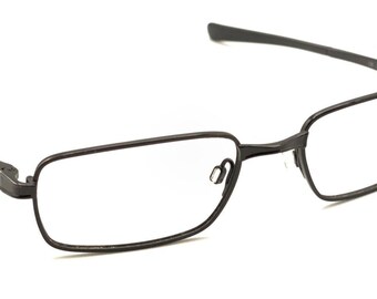 Oakley Matte Black Slim Rectangle Eyeglasses Frames 53-18 135 Designer Men