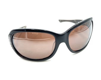 Oakley Embrace 12-974 Polarized Black Brown Wrap Sunglasses Brown Lens 60-16 120