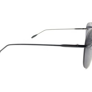 Óculos de sol grandes sem aro Maui Jim Black Metal, lentes cinza, designer masculino e feminino imagem 4