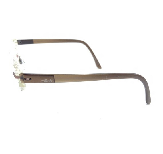 Silhouette 7608 40 6063 Brown Rimless Eyeglasses … - image 7