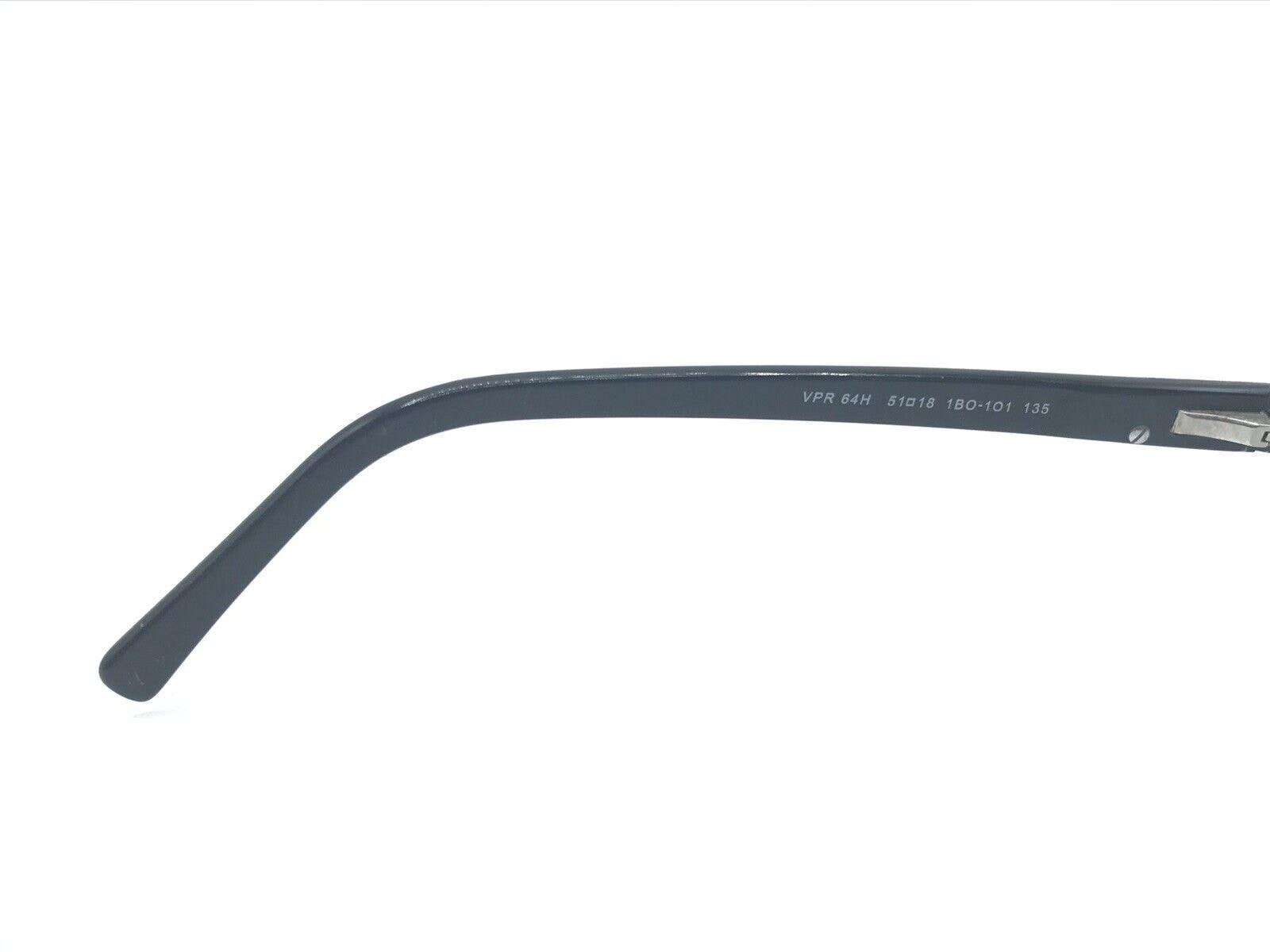 Prada VPR 64H 1BO-1O1 Black Silver Half Rim Eyeglasses Frames 51
