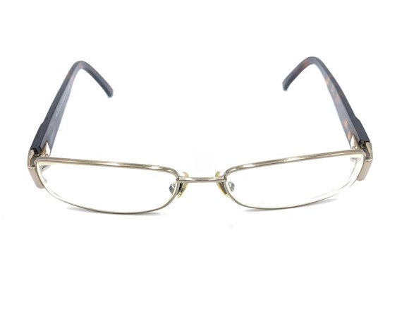 Gucci Gold Brown Tortoise Rectangle Eyeglasses Fr… - image 2