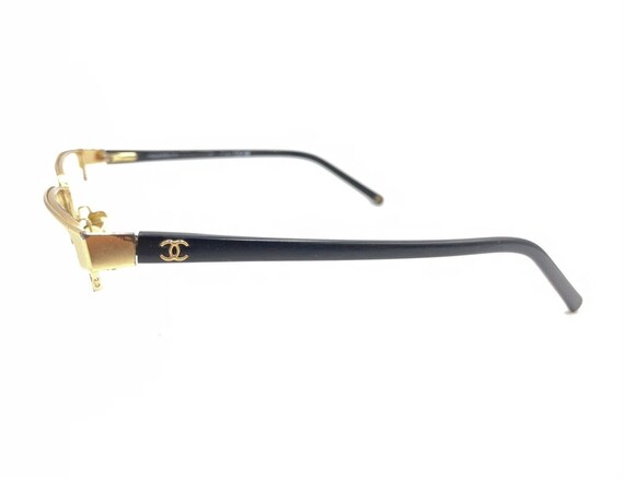Chanel 2099 323 Gold Black Half Rim Eyeglasses Fr… - image 7