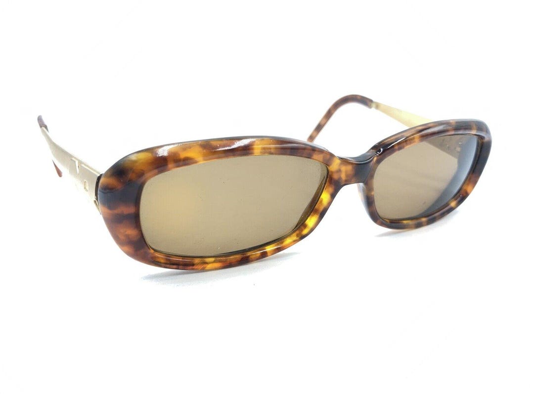 Nina Ricci NR Brown Gold Tortoise Rectangle Sunglasses  display picture 2