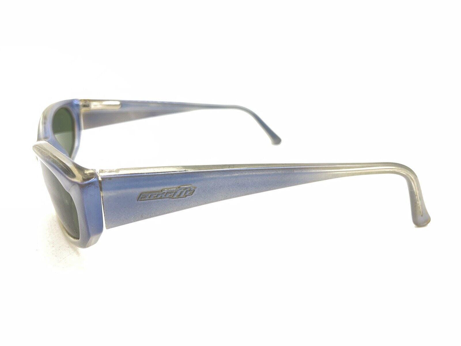 Arnette Vintage Mantis Blue Oval Sunglasses Green Lens 140