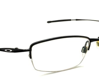 Monturas de gafas de media montura de metal negro pulido Oakley Jackknife 4.0 51-19 138