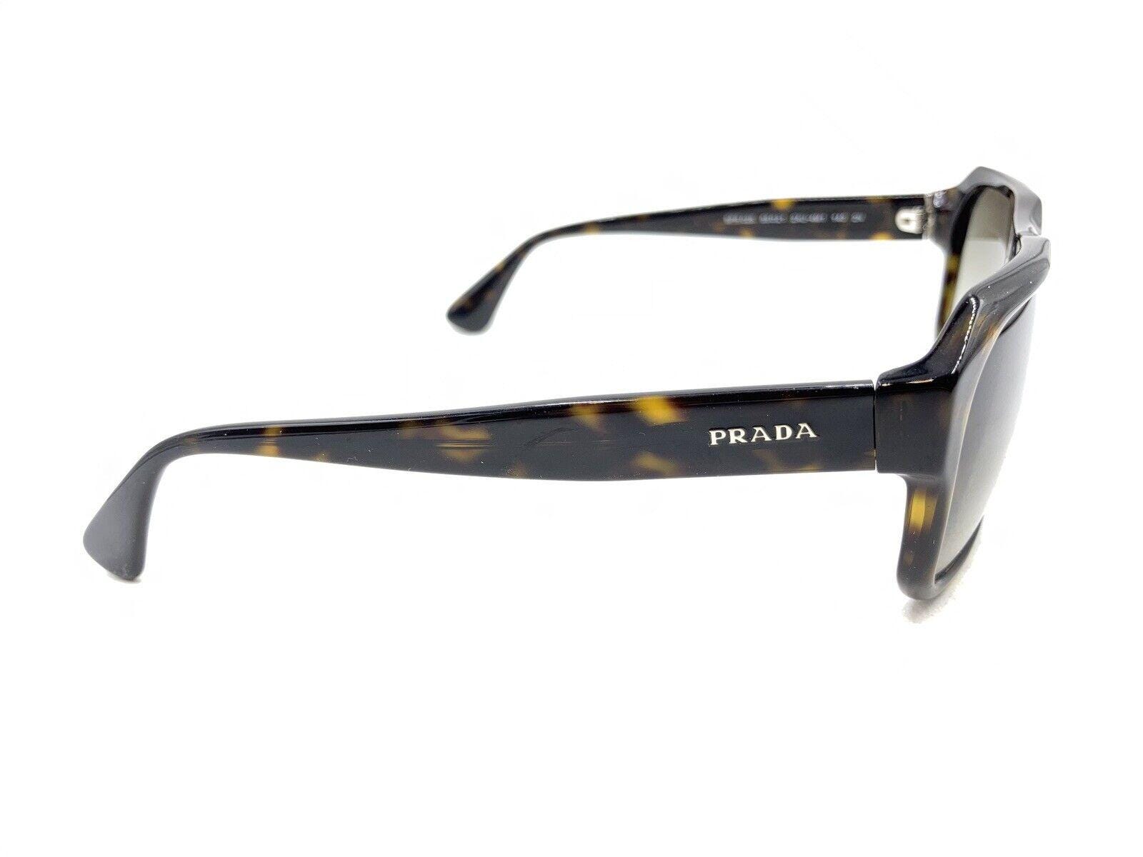 Prada SPR 02S 2AU-4M1 Tortoise Brown Square Sunglasses Gray Lens