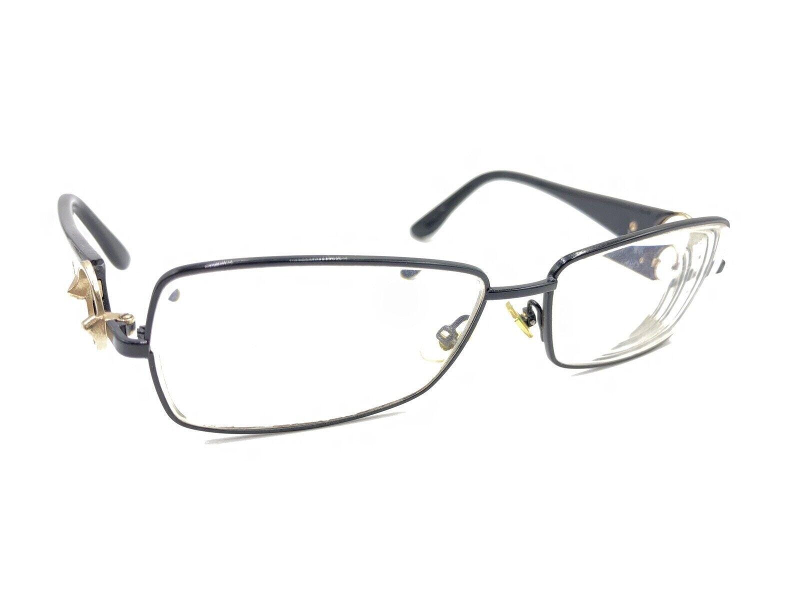 Gucci 65Z Black Gold Metal Rectangle Eyeglasses Frames 57-15 135