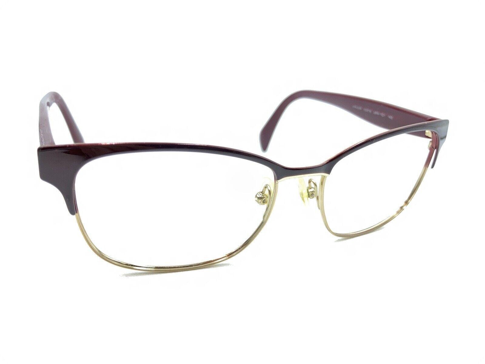 Prada VPR 65R UAN-1O1 Dark Red Gold Eyeglasses Frames 53-16 140 Italy Designer