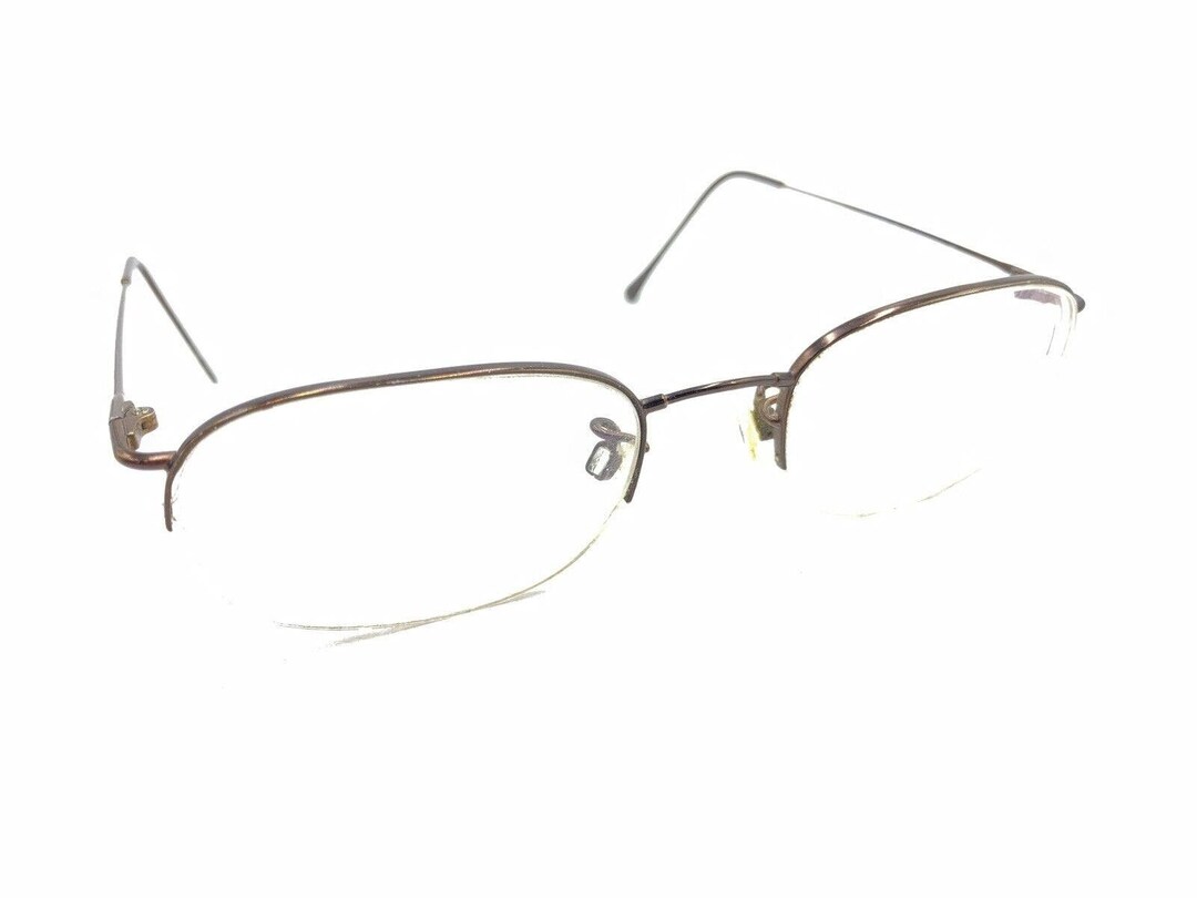 Marchon Vintage Flexon 196 Satin Brown Half Rim Eyeglasses Frames 5120