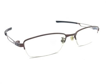 Oakley Half Track OX3137-0254A Brown Metal Half Rim Eyeglasses Frames 54-17 140