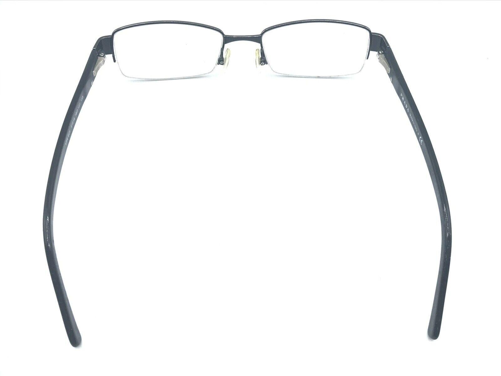 Prada VPR 64H 1BO-1O1 Black Silver Half Rim Eyeglasses Frames 51 