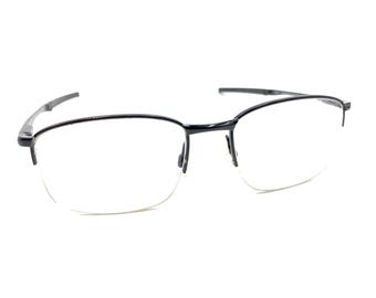 Monturas de gafas Oakley Taproom 0.5 OX3202-0252 de media montura en negro pulido, 52-18, 139