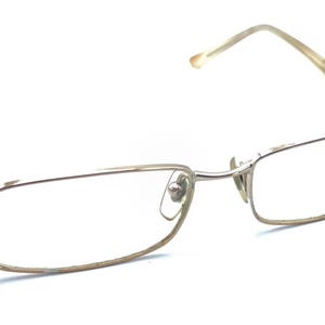 Versace Mod Ljusbruna Slim Metall Rektangulära Glasögonbågar 51-16 135 Italien
