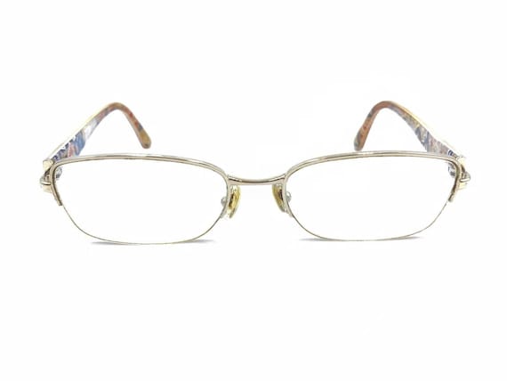 Prada Gold Beige Half Rim Eyeglasses Frames 53-18… - image 6